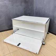 USMハラー キャビネット1段 USM Haller ホワイト 扉付き スタイリッシュモダン オフィス家具 店舗什器 78×52×44cm【中古】/65371_画像1