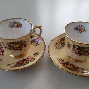 Queen's English FineboneChina カップ&ソーサー2客セット 美品 アンティーク 昭和レトロ コレクション 紅茶 コーヒーの画像1