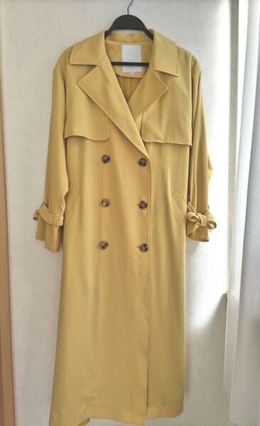訳あり マーキュリーデュオ トレンチ イエロー シフォンプリーツ 春色 春物