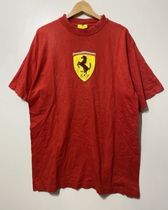 ★ 1995 Ferrari NICE MAN SPORTS 半袖 Tシャツ 赤 レッド オフィシャル エンブレム ロゴ プリント L ビッグサイズ 90s ヴィンテージ 古着