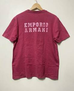 ★ EMPORIO ARMANI バックプリント 半袖 Tシャツ ピンク L 日本製 ジョルジオアルマーニ 