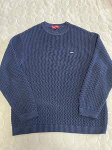 supreme Open Knit Small Box Sweater シュプリーム　ネイビー　正規品　スモールボックス