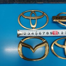 TOYOTA NISSAN MAZDA GOLD EMBLEM SET トヨタ 日産 マツダ ゴールドエンブレム 各種 4個セット VIP LUGUXUY CUSTOM ビップ カスタム_画像2