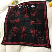 美品！　NINA RICCI シルク100% スカーフ　赤　_画像3