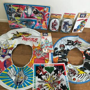 未使用品 当時物 セイカノート ウルトラマン ダイナム ティガ 80 仮面ライダー 鉄人28号 弁当箱 浮き輪 ハンカチ 昭和レトロ レア ヒーロー