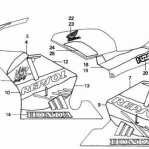 MC28 純正 スイングアームラベル x2 NSR250R ステッカー elf ホンダ エンブレム RC45 VFR RC30 エルフ NC35 プロアームラベル NC30 .ml0x2の画像8