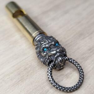 S02 white copper Monkey King whistle brass pipe crime prevention disaster prevention . protection antique Vintage key holder [ free shipping ]