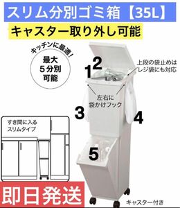 スリム分別ゴミ箱 35L 5way ニトリ キャスター付き 隙間収納 小分け収納 使いやすい 便利 即日発送グレー ダストボックス