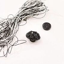 シャネル　CHANEL 黒　ラインストーン　ボタン　ドーム型　糸付き　正規品　ヴィンテージ　#33571_画像2