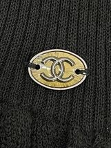 シャネル　CHANEL 黒　半袖フリルニット　カットソー　ココマークチャーム　ヴィンテージ　正規品　セーター　Tシャツ 美品_画像3