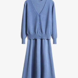 MAISON DE THERESE ニットセットアップワンピース+カーディガン