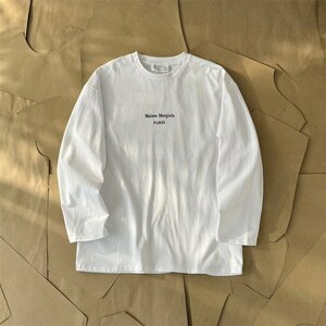 ※Maison Margiela※ メゾンマルジェラ MM6 長袖 カットソー 長袖シャツ メンズ レディース 白 oversize ファッション トップス Mサイズ