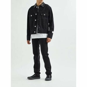 LANVIN(ランバン)デニムジャケット 革服 黒 長袖 アウター ファッション メンズ トップス デニム Lサイズの画像6