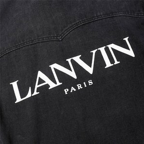 LANVIN(ランバン)デニムジャケット 革服 黒 長袖 アウター ファッション メンズ トップス デニム Lサイズの画像7