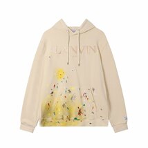 GALLERY DEPT. x LANVIN | PAINTED LOGO HOODIE フーディ ベージュ色 長袖 パーカー 男女兼用 トップス Lサイズ_画像1