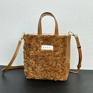 MARNI Marni sia кольцо ручная сумочка Brown сумка на плечо 2way сумка casual ходить на работу сумка 