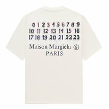 ※Maison Margiela※ メゾンマルジェラ MM6 シャツ 半袖 白 綿100％ tシャツ メンズ レディース 真ん中 ロゴ プリント 夏 トップス 48_画像2