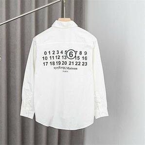 メゾンマルジェラ Maison Margiela ブラウス シャツ レディース メンズ 胸ポケット付き 白 おしゃれ ファッション 簡約 長袖シャツ Mサイズの画像2