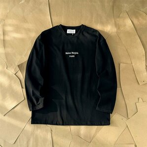 ※Maison Margiela※ メゾンマルジェラ MM6 長袖 カットソー 長袖シャツ メンズ レディース 黒 oversize ファッション トップス Lサイズの画像1