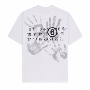 メゾンマルジェラ Maison Margiela T-SHIRT 半袖 白 メンズ レディース クルーネックTシャツ ファッション 48サイズの画像1