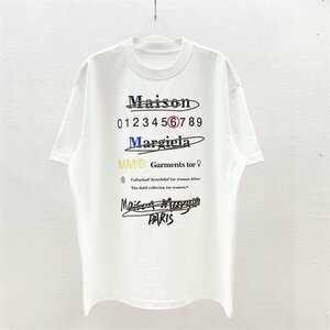 Maison Margiela(メゾン マルジェラ) MM6 半袖 tシャツ 夏 カットソー グラフィティ ホワイト ファッション トップス Mサイズ