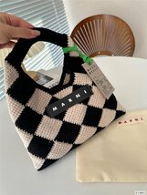 ☆Marni Kids Diamond Crochet ミニバッグ クロシェ ニット バッグ 黒_画像2