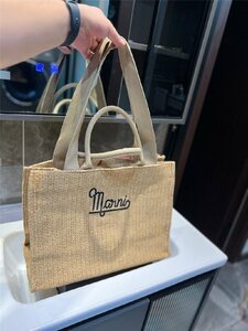 MARNI マルニ 2WAYサマーハンドバッグ トートバッグ ショルダーバッグ 大容量 鞄 カジュアル 日常通勤 46*33*18cm