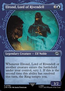 MTG ■青/英語版■ 《裂け谷の王、エルロンド/Elrond, Lord of Rivendell》★ショーケースサージFOIL★ 指輪物語:中つ国の伝承 LTR