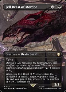 MTG ■黒/英語版■ 《Fell Beast of Mordor》▲ボーダーレス▲ 指輪物語：中つ国の伝承 統率者　LTC