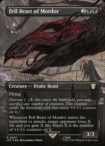 MTG ■黒/英語版■ 《Fell Beast of Mordor》★サージFOIL★ 指輪物語：中つ国の伝承 統率者　LTC