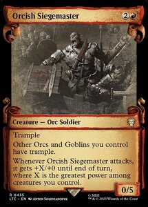 MTG ■赤/英語版■ 《オークの攻城戦指揮官/Orcish Siegemaster》▲ショーケース▲ 指輪物語：中つ国の伝承 統率者　LTC