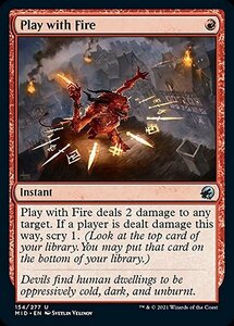 MTG ■赤/英語版■ 《火遊び/Play with Fire》★FOIL★イニストラード真夜中の狩り MID