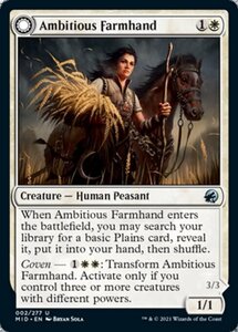 MTG ■白/英語版■ 《野心的な農場労働者/Ambitious Farmhand》★FOIL★イニストラード真夜中の狩り MID