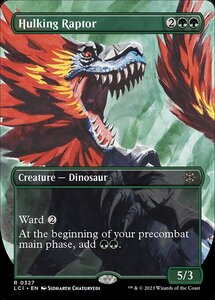 MTG ■緑/英語版■ 《巨体の猛竜/Hulking Raptor》 ★ボーダーレスFOIL★ イクサラン：失われし洞窟 LCI