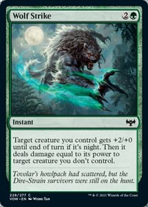 MTG ■緑/英語版■ 《狼の一撃/Wolf Strike》★FOIL★ イニストラード:真紅の契り VOW