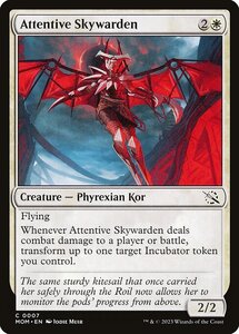 MTG ■白/英語版■ 《注意深い空守り/Attentive Skywarden》★FOIL★ 機械兵団の進軍 MOM