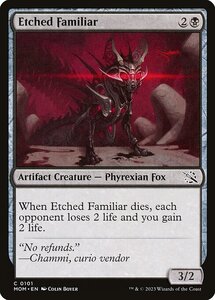 MTG ■黒/英語版■ 《刻まれた使い魔/Etched Familiar》★FOIL★ 機械兵団の進軍 MOM