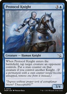 MTG ■青/英語版■ 《儀礼の騎士/Protocol Knight》★FOIL★ 機械兵団の進軍 MOM