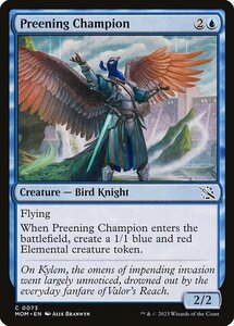 MTG ■青/英語版■ 《羽づくろう勇者/Preening Champion》★FOIL★ 機械兵団の進軍 MOM