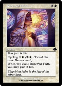 MTG ■白/英語版■ 《新たな信仰/Renewed Faith》★旧枠FOIL★ ドミナリア・リマスター DMR