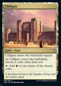 MTG ■土地/英語版■ 《崖門/Cliffgate》★FOIL★ 統率者レジェンズ：バルダーズゲートの戦い CLB