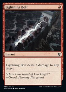 MTG ■赤/英語版■ 《稲妻/Lightning Bolt》★FOIL★ 統率者レジェンズ：バルダーズゲートの戦い CLB