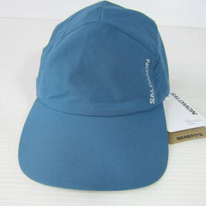 新品◆サロモンSALOMON キャップ DRI部分メッシュ フリーサイズ 帽子 ブルー青 ランニング ジョギング スポーツ ゴルフ テニス / L XLの画像2