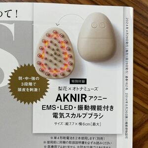 オトナミューズ2024、5月号特別付録　梨花＆オトナミューズ　AKNIR EMS.LED.振動機能付き　電気スカルプブラシ　新品