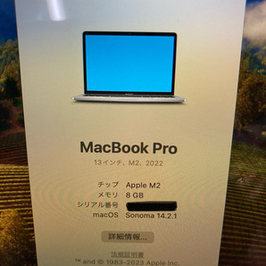 Apple 美品 MacBookPro(13inch)2022 M2チップ  A-86の画像2