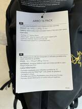 【新品未使用】アークテリクス ARC’TERYX バックパック ARRO16 アロー16 ブラック リュックサック ナイロン _画像3