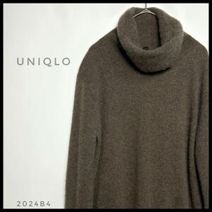 UNIQLO ユニクロ　カシミヤ100% タートルネック　ニットセーター　チャコールブラウン　高見え　インナー　きれい目　 長袖