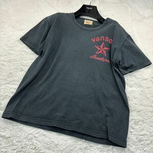 vanson バンソン半袖 Tシャツ 半袖Tシャツ ブラック カットソー トップス プリント　ロゴ文字　鷹　イーグル　黒　コットン　綿