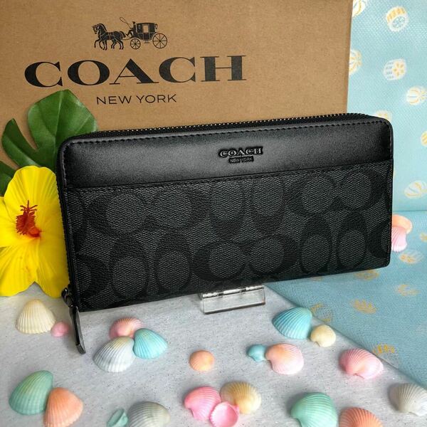 COACH コーチ 長財布　メンズ シグネチャー 大人気　新品