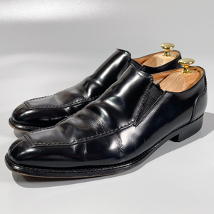 即決 REGAL リーガル ローファー スリッポン ブラック 黒 メンズ 本革 レザー 革靴 25.5cm ビジネスシューズ フォーマル 紳士靴 A1899